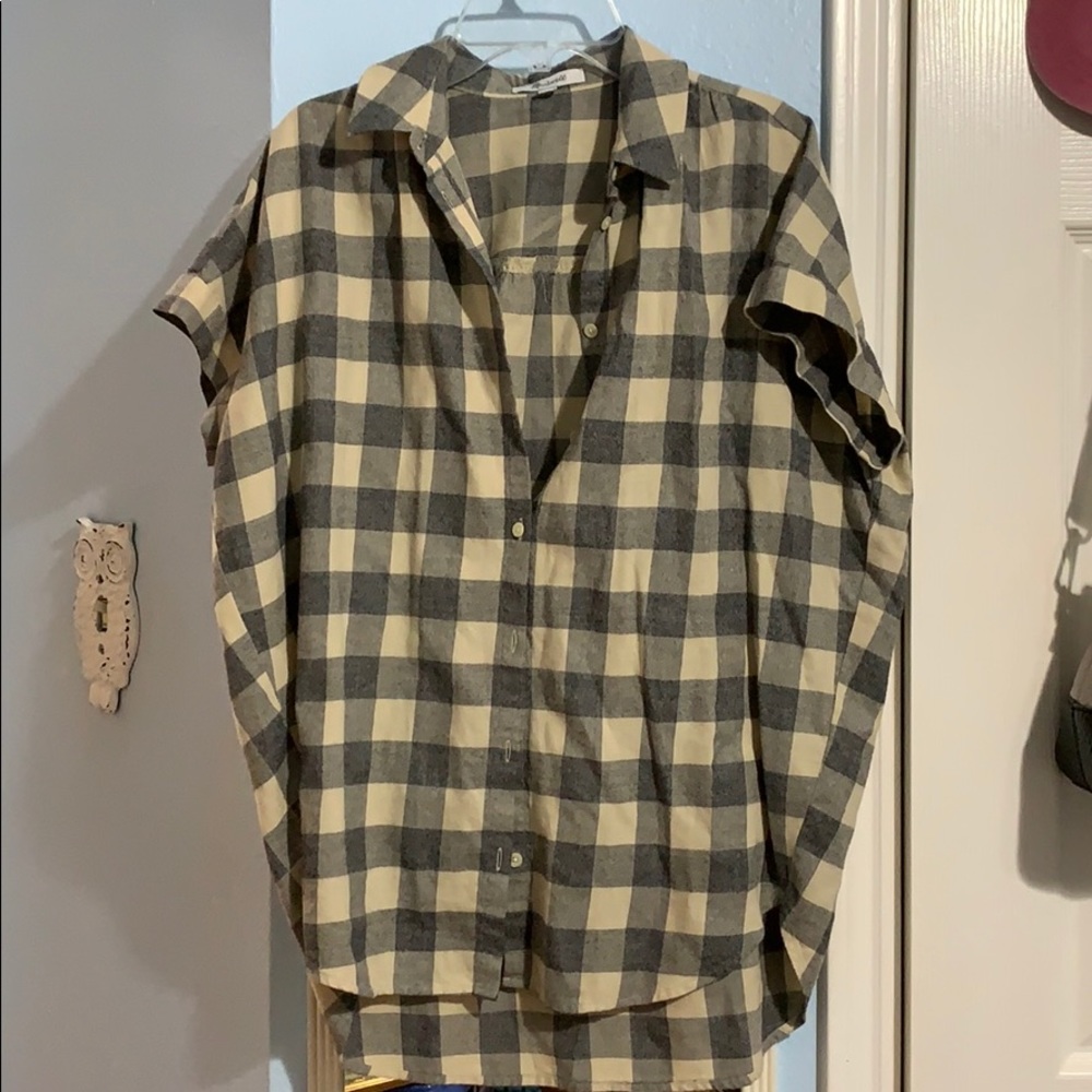 Madewell Plaid/Large Gingham button down